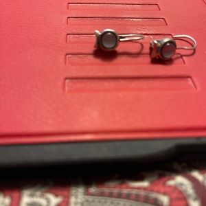 Clio blue light purple glass pierced fish earrings